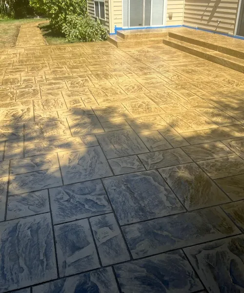 Decorative Stamped Concrete Patio And Walkway in Renton 